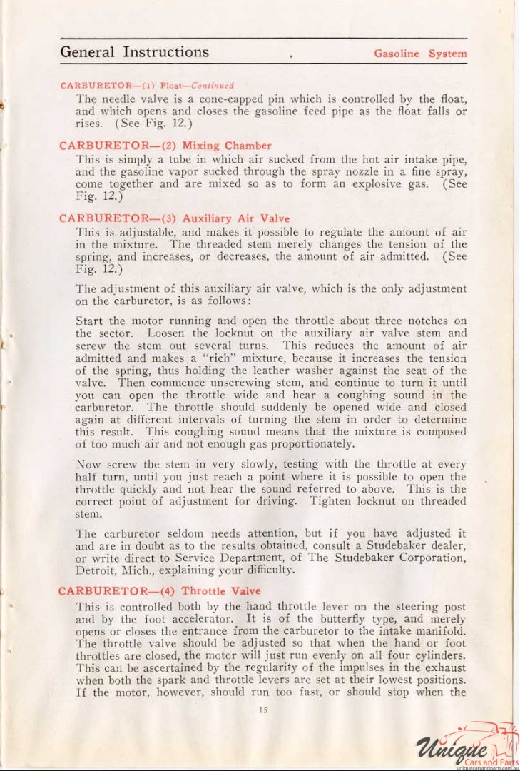 1912 Studebaker E-M-F 30 Operation Manual Page 31